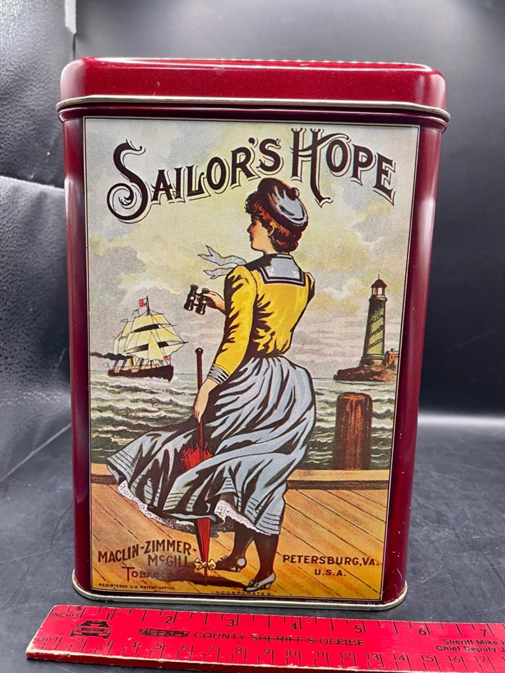 VTG Tobacco Tin Sailor’s Hope Maclin-Zimmer-McGill- Rare Petersburg, Va